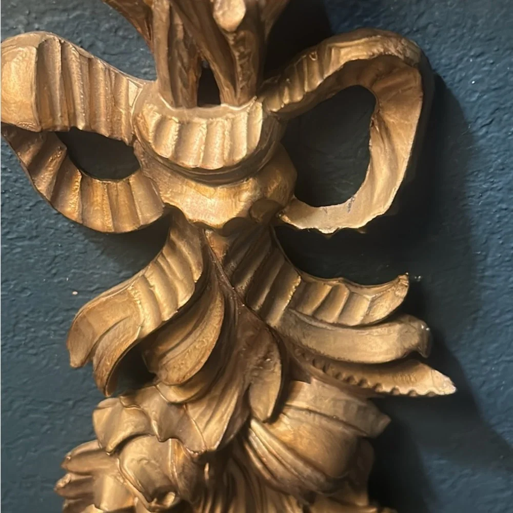 Gold Floral Decorative Wall Accent - Home Wall Decor